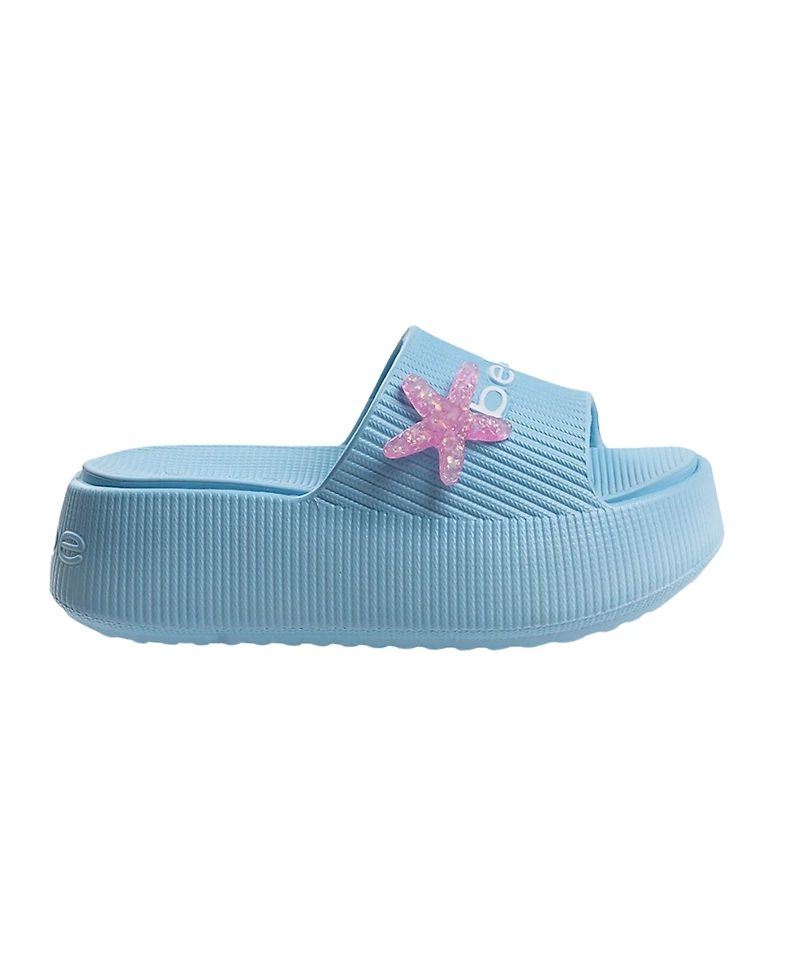 Bebe Little and Big Girls Stylish Comfortable Summer Platform with Starfish Charm Slides