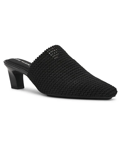 Anne Klein Women's Sianna Knit Block Heel Mules