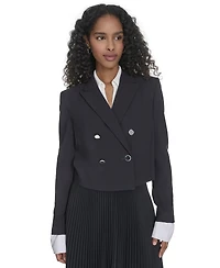 Calvin Klein Women's Double-Breasted Cropped Jacket