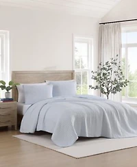 Tommy Hilfiger Ithaca Stripe Cotton Reversible Quilt Set