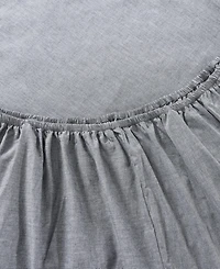 Tommy Hilfiger Solid 144-Thread Count Cotton Chambray Washed -Pc. Sheet Set