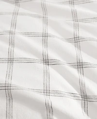 Tommy Hilfiger Modern Windowpane Faux Linen 3-Pc. Duvet Cover Set, Full/Queen