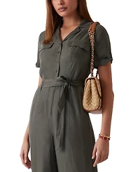 Guess Women's Nalini Button-Front Belted Jumpsuit