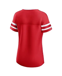 Fanatics Women's Red Detroit Wings Iconic Athena Lace-Up T-Shirt