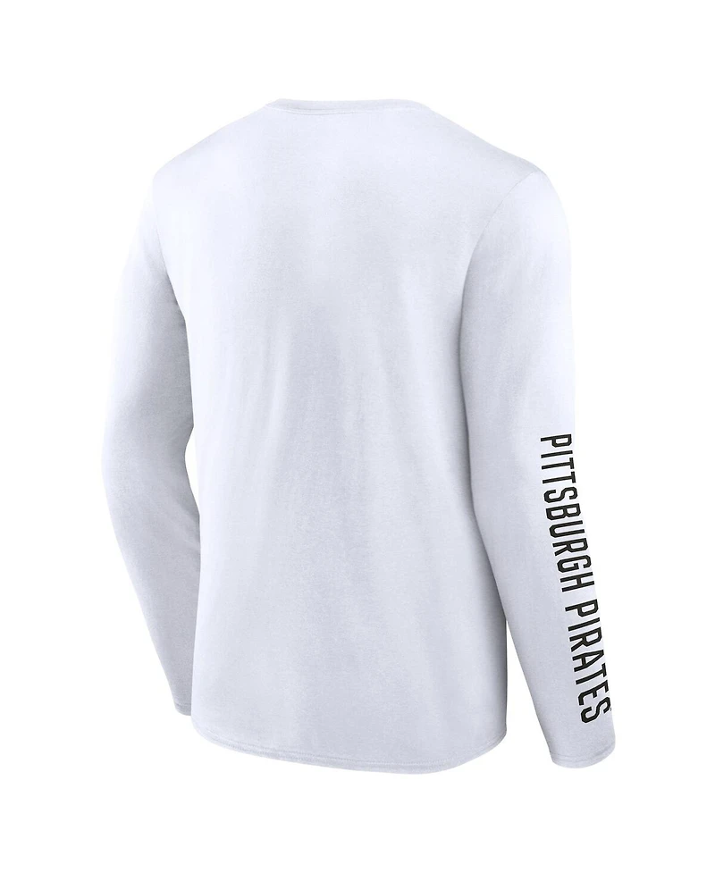 Fanatics Men's White Pittsburgh Pirates Press Box Long Sleeve T-Shirt