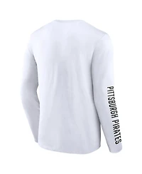 Fanatics Men's White Pittsburgh Pirates Press Box Long Sleeve T-Shirt