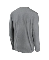 Nike Men's Heather Gray Cleveland Guardians Logo Legend Long Sleeve T-Shirt