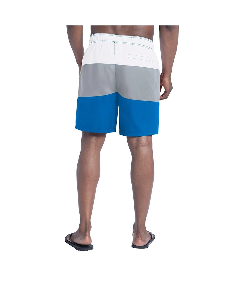 G-iii Sports by Carl Banks Men's Blue/Silver Detroit Lions Sunrise Volley Swim Shorts