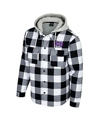 Colosseum Men's Black/White Tcu Horned Frogs Buffalo Plaid Full-Zip Jacket