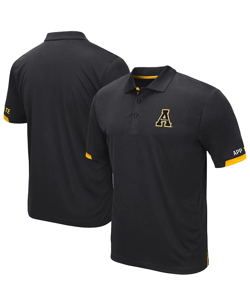 Colosseum Men's Black Appalachian State Mountaineers Santry Polo Shirt