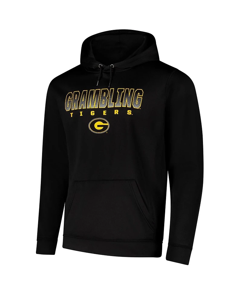 Colosseum Men's Black Grambling Tigers Blackout 3.0 Pullover Hoodie