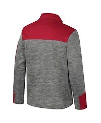 Colosseum Men's Gray/Crimson Oklahoma Sooners Guard Full-Zip Jacket