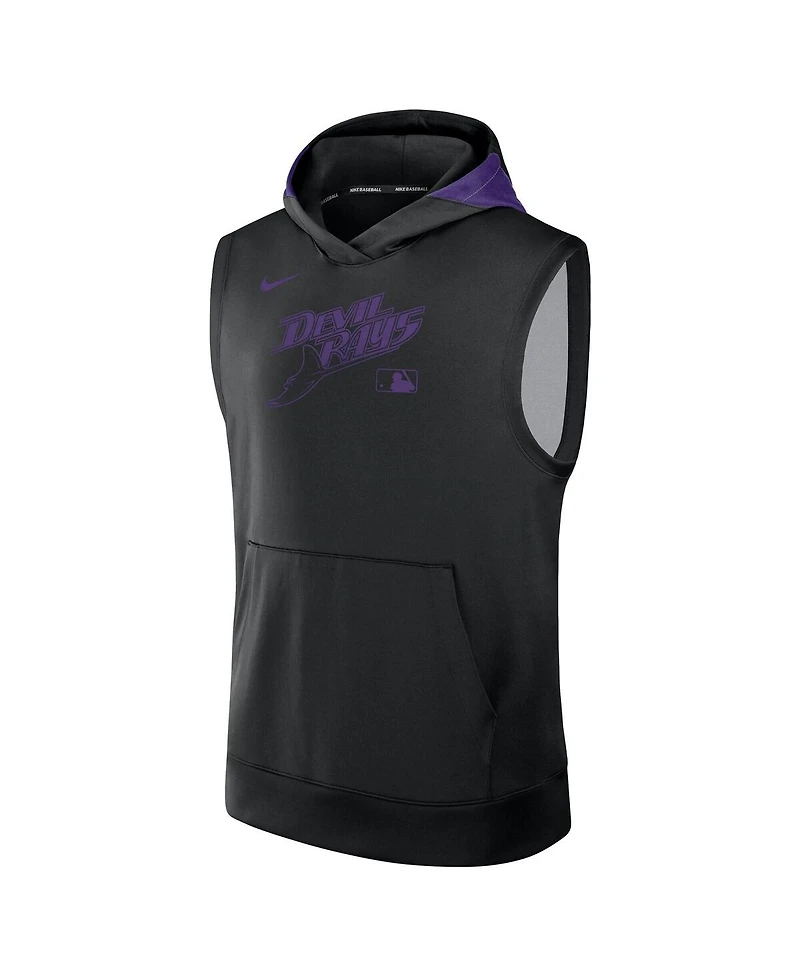 Nike Men's Black Tampa Bay Rays Authentic Collection Performance Sleeveless Pullover Hoodie