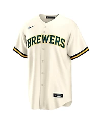 Nike Men's Rhys Hoskins Cream Milwaukee Brewers Home Replica Player Jersey