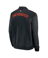 Nike Men's Black San Francisco Giants Authentic Collection Dugout Full-Zip Bomber Jacket