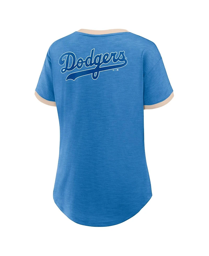Fanatics Women's Royal Los Angeles Dodgers Binge Worthy Stadium Slub V-Neck T-Shirt