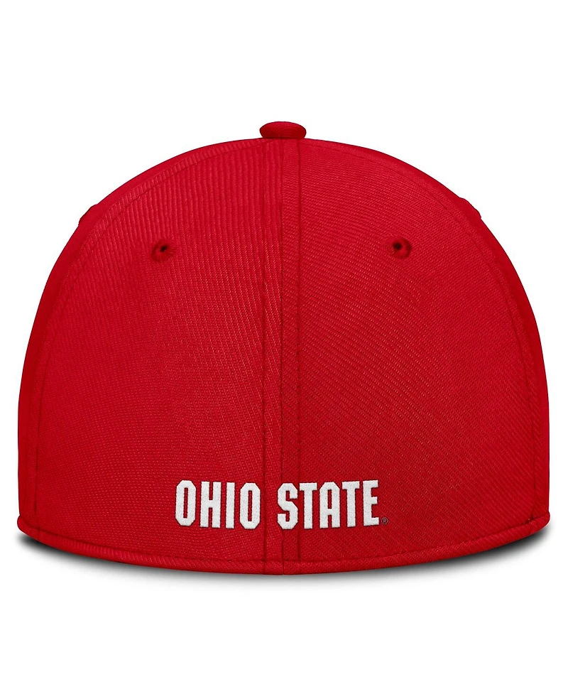 Nike Men's Scarlet Ohio State Buckeyes 2025 Dugout Coaches Rise Swoosh Performance Flex Hat