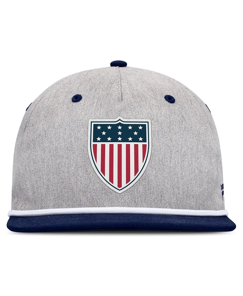 Fanatics Men's Heather Gray/Navy Team Usa Eagle Snapback Hat