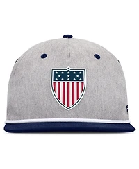 Fanatics Men's Heather Gray/Navy Team Usa Eagle Snapback Hat