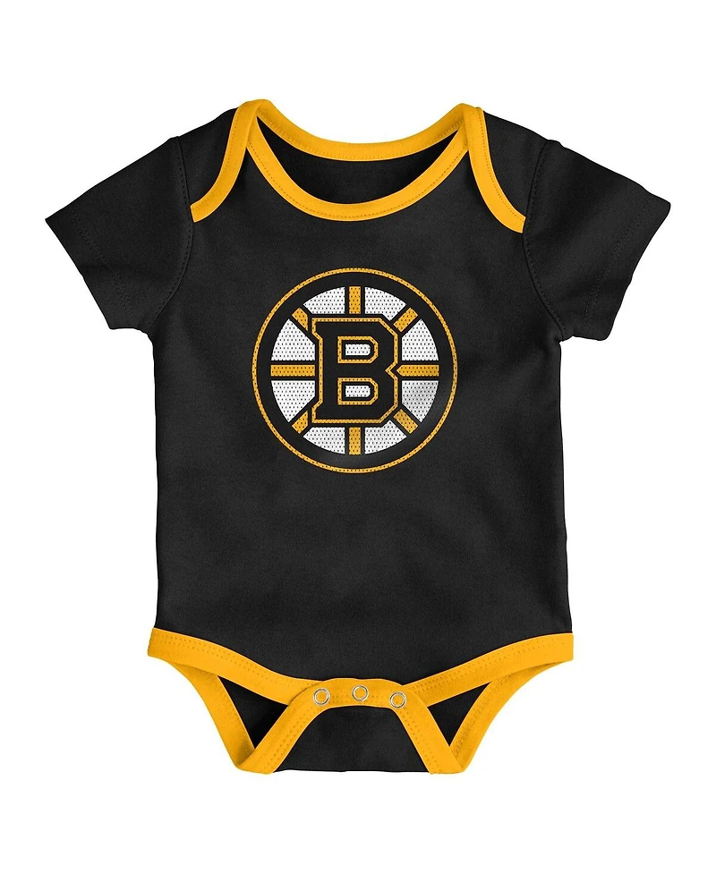 Outerstuff Baby Boys and Girls 3-Piece Boston Bruins Legend Bodysuit Set
