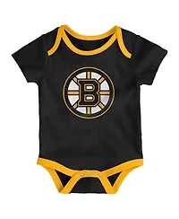 Outerstuff Baby Boys and Girls 3-Piece Boston Bruins Legend Bodysuit Set