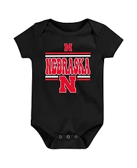 Outerstuff Newborn Scarlet Nebraska Huskers Sunday Comics Bodysuit 3-Pack