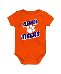 Outerstuff Newborn Orange Clemson Tigers Sunday Comics 3-Pack Bodysuit Set