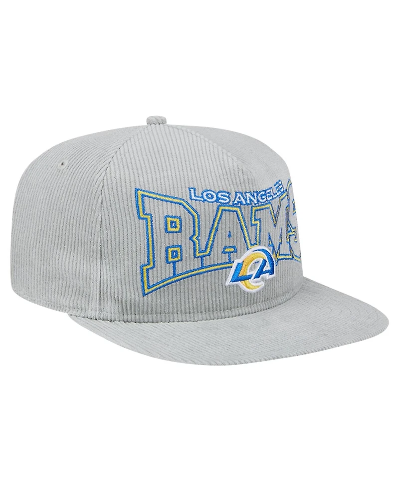 New Era Men's Gray Los Angeles Rams Corduroy Golfer Adjustable Hat
