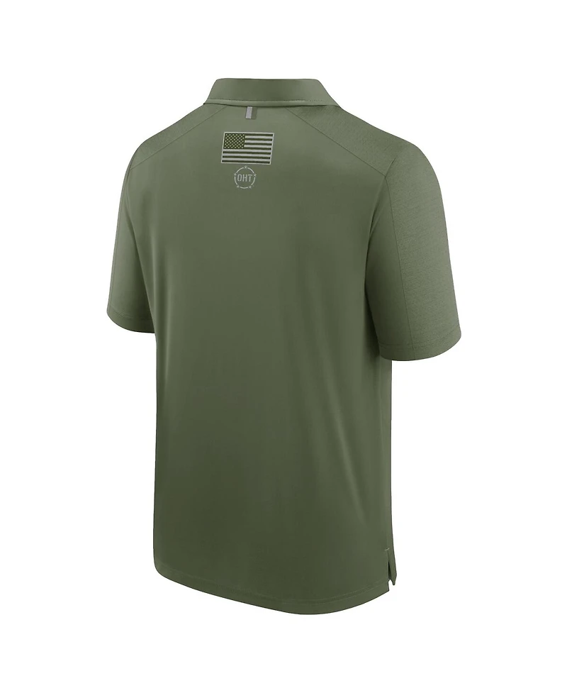 Fanatics Men's Olive Wisconsin Badgers Oht Defender Polo Shirt