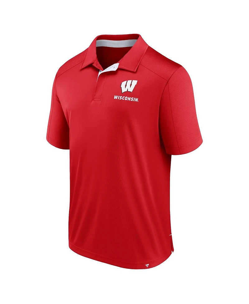Fanatics Men's Red Wisconsin Badgers Fundamental Defender Polo Shirt