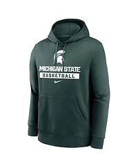 Nike Men's Green Michigan State Spartans Basketball Stack Club Fleece Pullover
