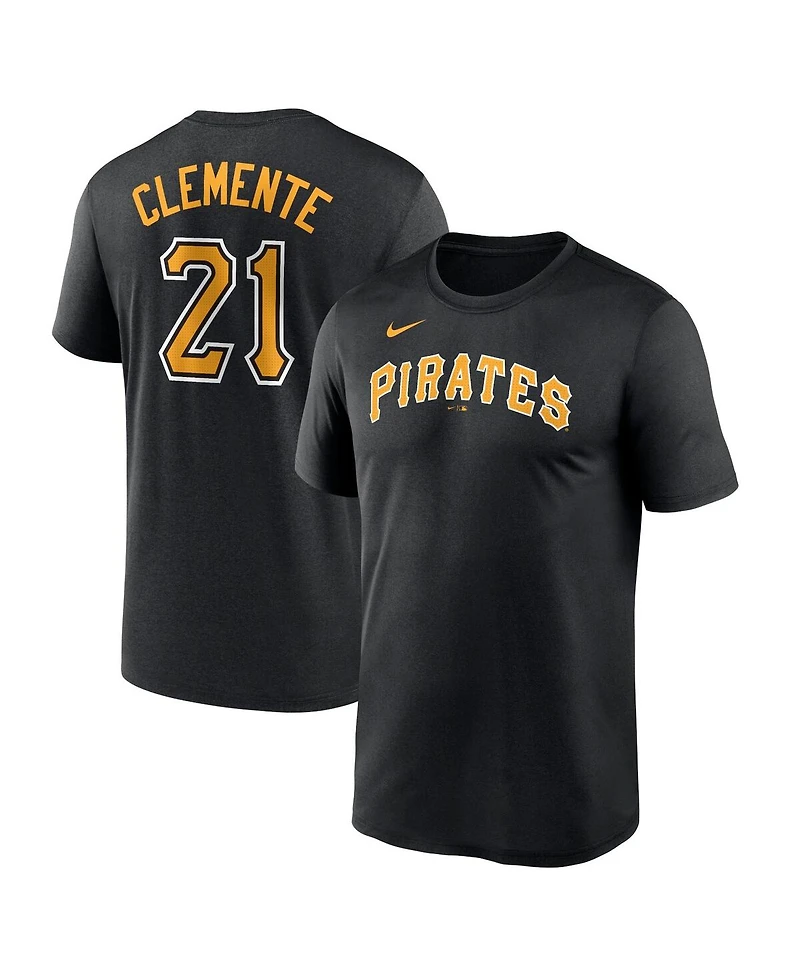 Nike Men's Roberto Clemente Black Pittsburgh Pirates Legend Name and Number Home T-Shirt