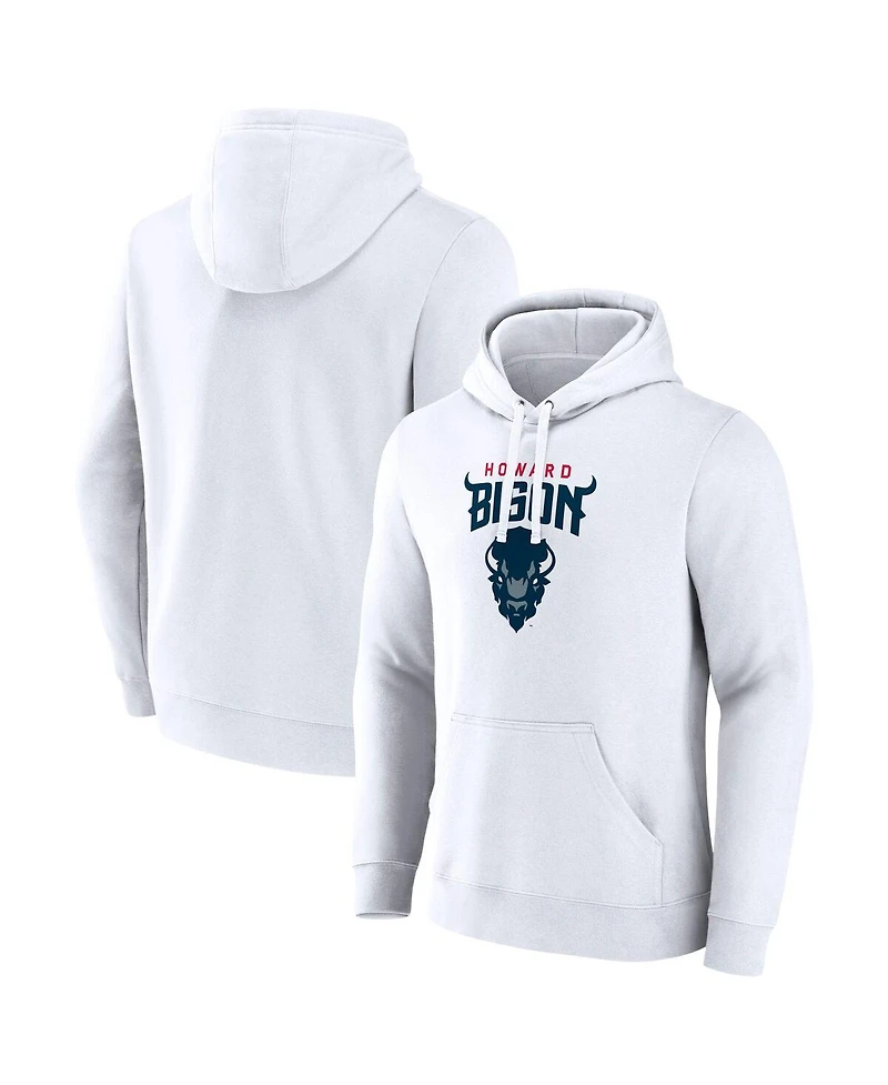 Fanatics Men's White Howard Bison Primary Logo Pullover Hoodie