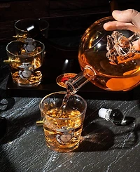 The Wine Savant U.s. Marine Globe Whiskey Decanter Set