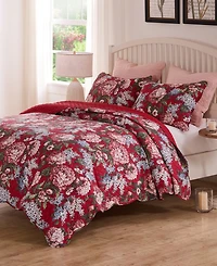 Greenland Home Fashions Millie Modern Floral Print 3-Pc. Quilt Set, King