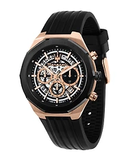 Maserati Men's Chronograph Black Silicone Watch, 45mm