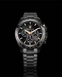 Maserati Men's Chronograph Black Metal Band Watch, 45mm