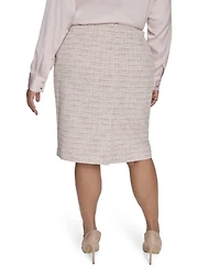 Calvin Klein Plus Size Tweed Pencil Skirt