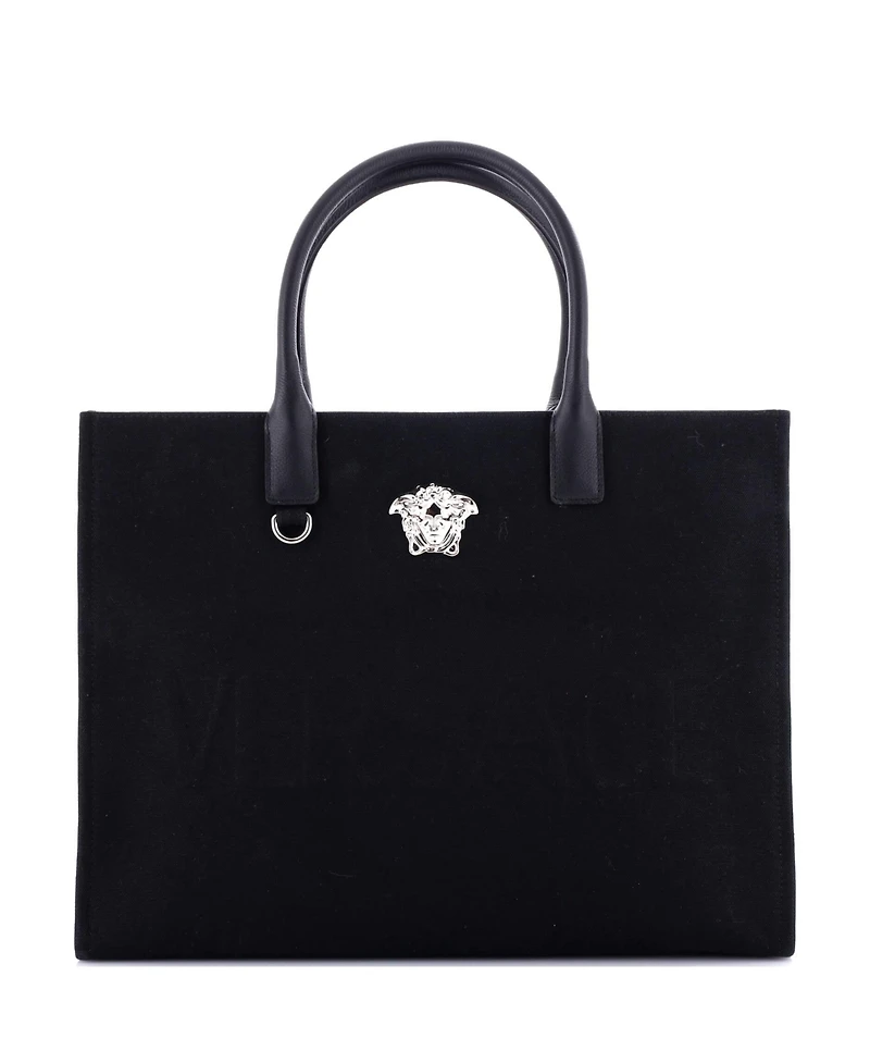 Pre-Owned Versace Large La Medusa Tote Embossed Canvas