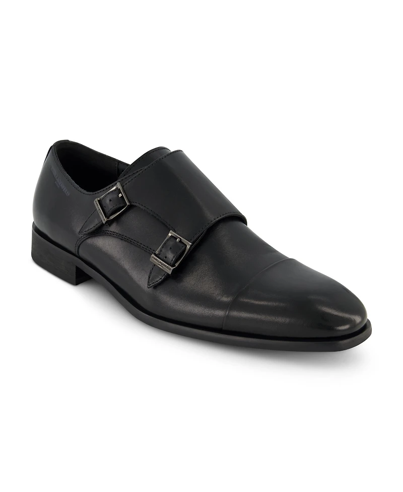 Karl Lagerfeld Paris Men's Double Monk Cap Toe Dress Shoe