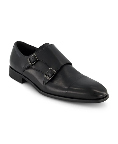 Karl Lagerfeld Paris Men's Double Monk Cap Toe Dress Shoe