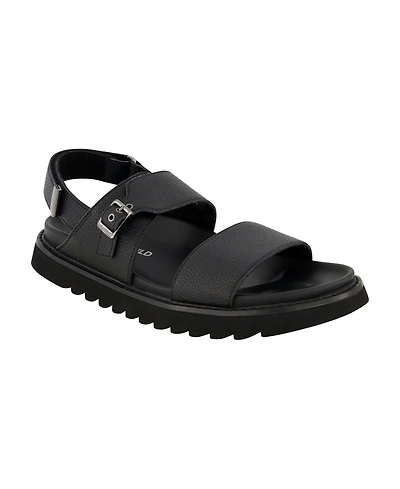 Karl Lagerfeld Paris Men's Tumbled Leather Fisherman Sandal