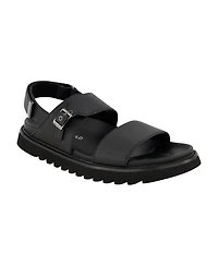 Karl Lagerfeld Paris Men's Tumbled Leather Fisherman Sandal