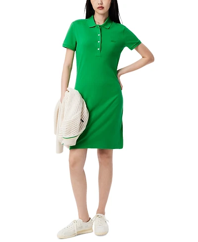 Lacoste Usa Women's Collared Slim-Fit T-Shirt Dress
