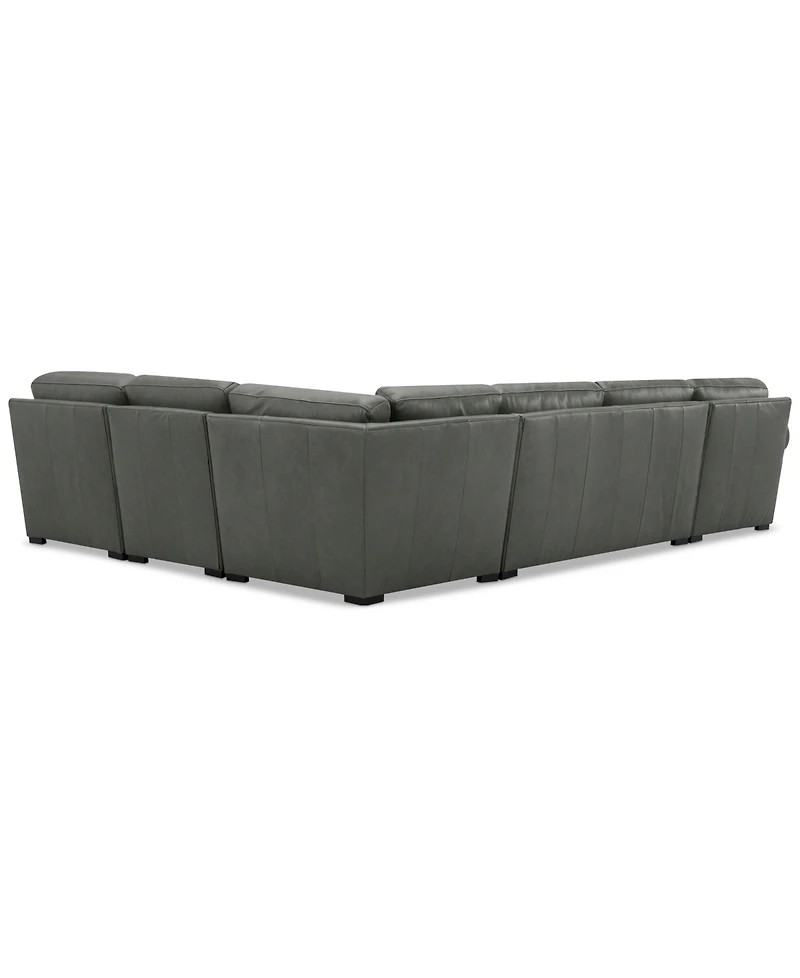 Radley Roll Arm 139" -Pc. Leather Square Corner Chaise Sectional