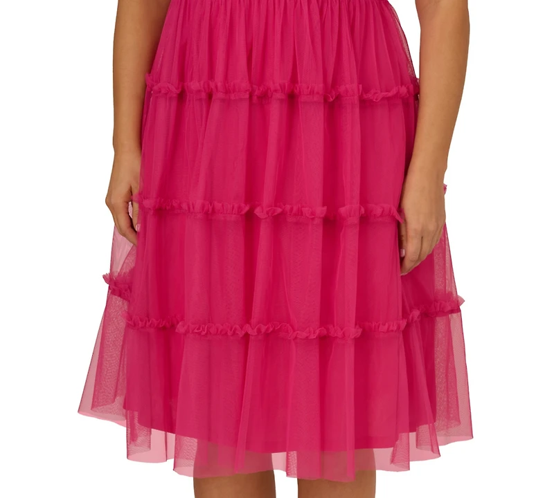 Adrianna Plus Size Square-Neck Tiered Dress