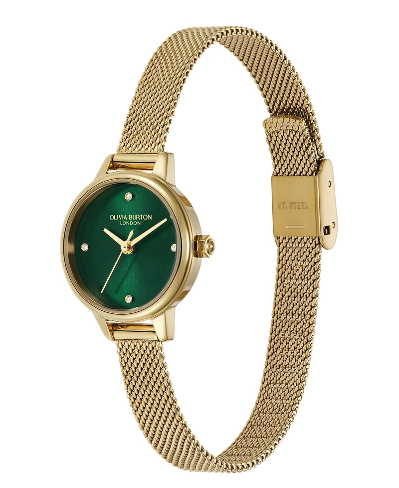 Olivia Burton Women's Mini Classic Gold Tone Stainless Steel Mesh Bracelet Watch, 23mm