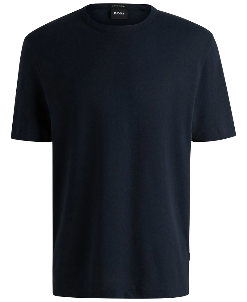 Boss by Hugo Men's Cotton Linen Regular-Fit T-Shirt