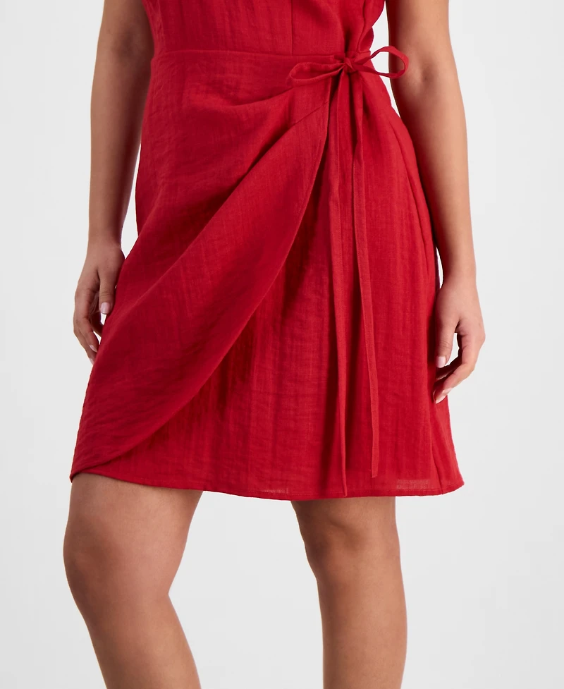 Sam Edelman Women's Faux-Wrap Sleeveless Mini Dress