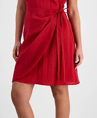 Sam Edelman Women's Faux-Wrap Sleeveless Mini Dress